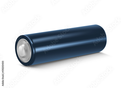 Realistic battery illustration isolated on white background. 3d vector