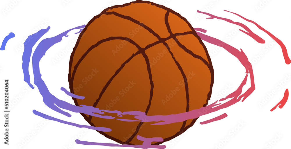 Illustration of a basketball. Spots around the ball, orange, cool, eps ready to use. For your design