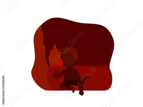 illustration of someone being tortured in hell