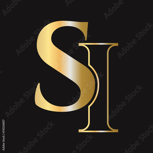 Initial letter SI, IS logo design vector template. Monogram SI logotype luxury symbol