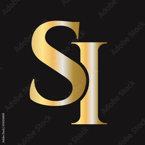 Initial letter SI, IS logo design vector template. Monogram SI logotype luxury symbol