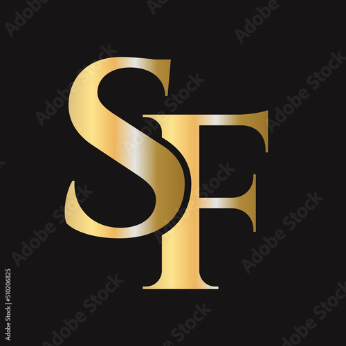 Initial letter SF, FS logo design vector template. Monogram SF logotype luxury symbol