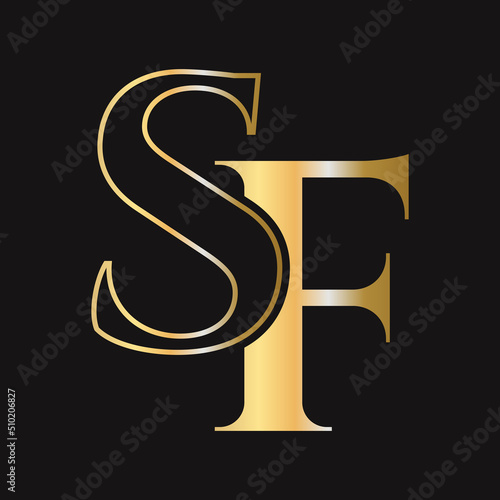 Initial letter SF, FS logo design vector template. Monogram SF logotype luxury symbol