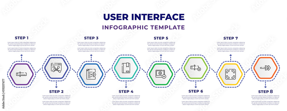 Vetor de user interface infographic design template with text box, mesh ...