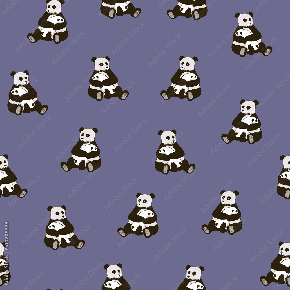 Panda bear vector seamless pattern Panda bear vector seamless pattern