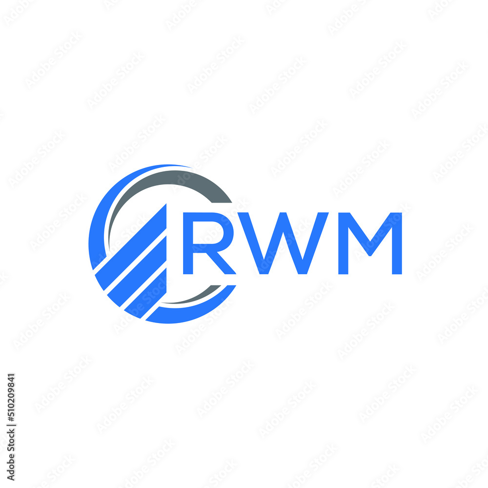 RWM Flat accounting logo design on white background. RWM creative initials Growth graph letter logo concept. RWM business finance logo design. RWM Flat accounting logo design on white background. RWM creative initials Growth graph letter logo concept. RWM business finance logo design.