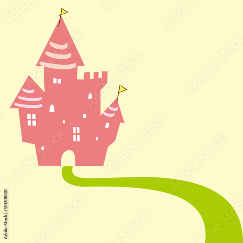 Road to the castle illustration - Vector
