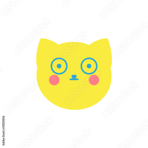 Digital icons with funny cat