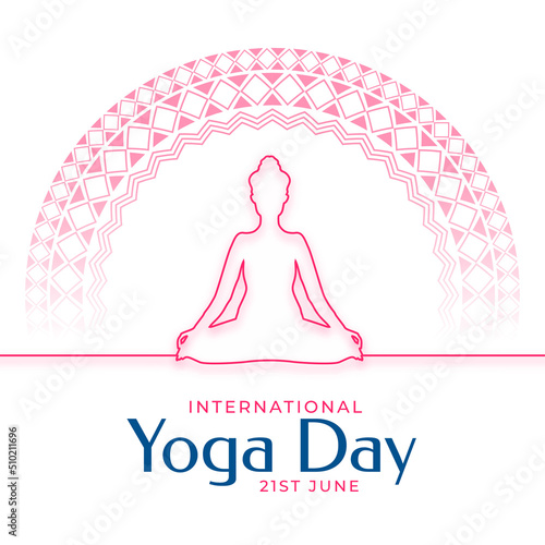 yoga day celebration with women meditating background