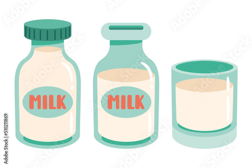 Vector Illustration Of Milk Bottle