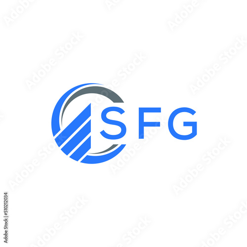 SFG Flat accounting logo design on white  background. SFG creative initials Growth graph letter logo concept. SFG business finance logo design.