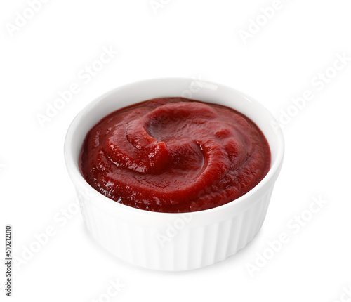 Wallpaper Mural Tasty ketchup in bowl isolated on white, closeup Torontodigital.ca