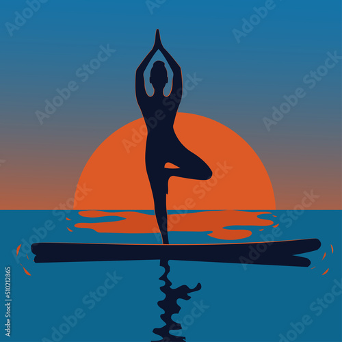 Yoga on sup board 