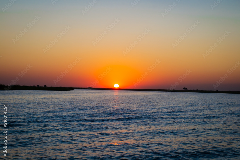 Chobe River Sunset Kasane Botswana Chobe River Sunset Kasane Botswana