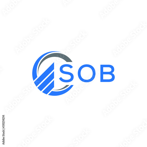 SOB Flat accounting logo design on white  background. SOB creative initials Growth graph letter logo concept. SOB business finance logo design.