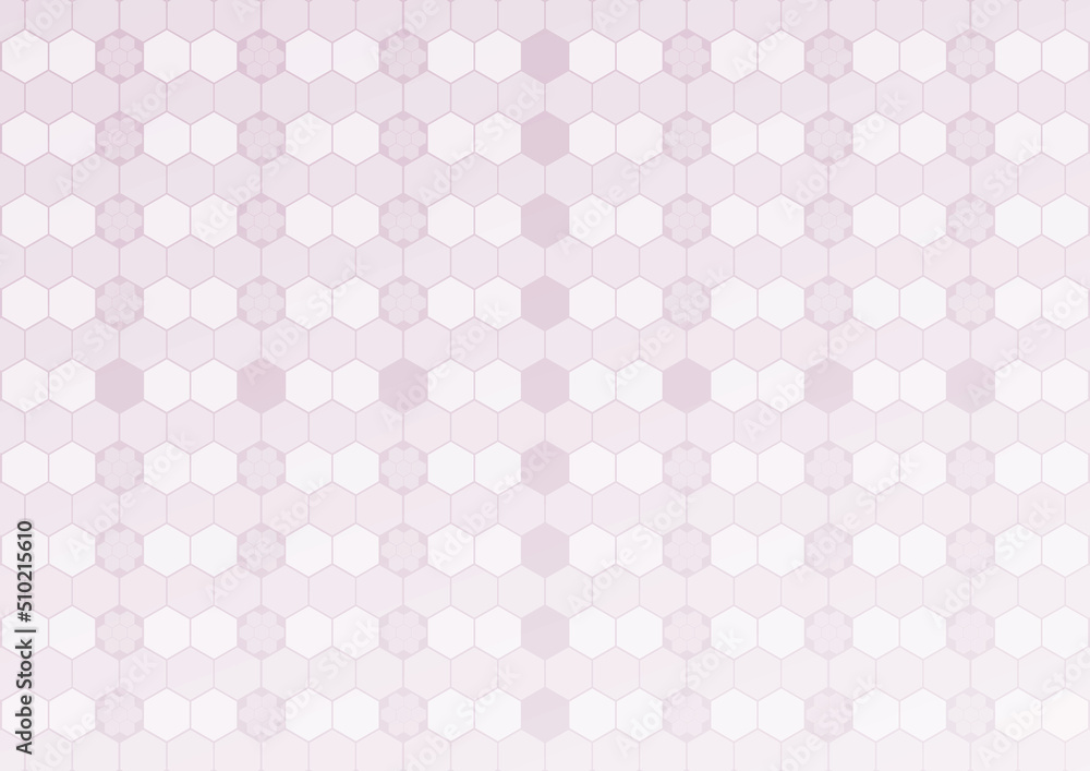 ハチの巣模様　ピンク色の六角形背景テクスチャ