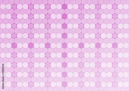 ハチの巣模様 ピンク色の六角形背景テクスチャ
