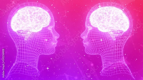 Wallpaper Mural Cosmic energies and glowing lights with stars in brain 4K Animation. Relaxing animation backdrop with glowing brain Torontodigital.ca