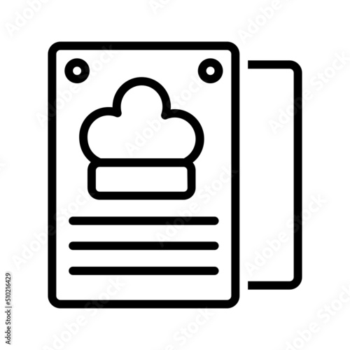 Black line icon for Menu card