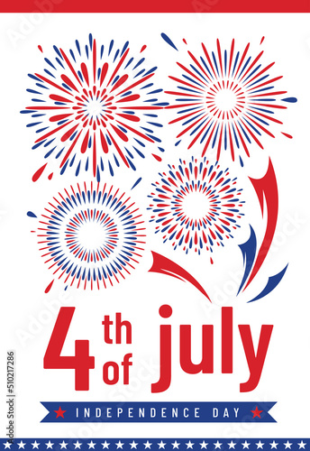 Fourth 4th of July vector poster background. American Independence Day
