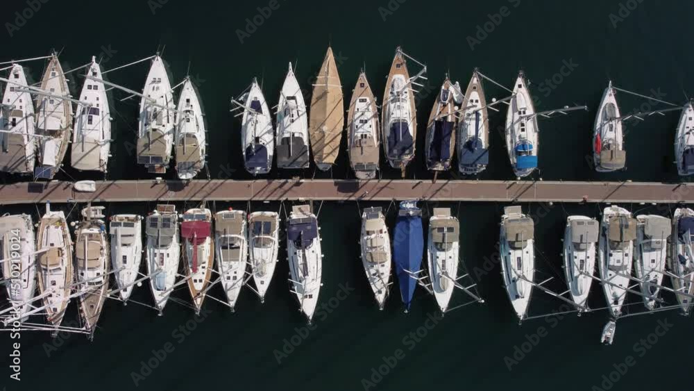 Aerial view of rows of yachts in Fethiye Marina, Turkey Aerial view of rows of yachts in Fethiye Marina, Turkey