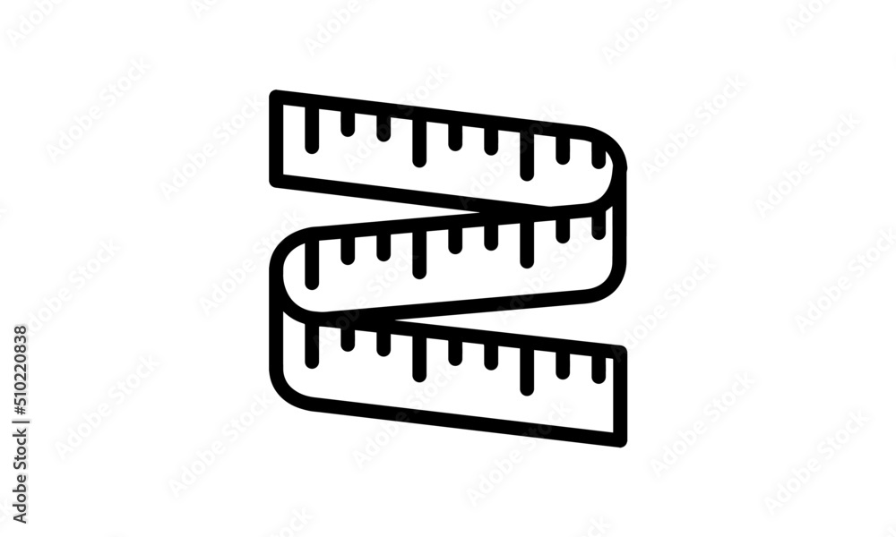 sewing tape measure vector icon minimalist design out line style with white background sewing tape measure vector icon minimalist design out line style with white background