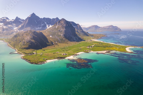 Aerial view of Lofoten islands in Norway