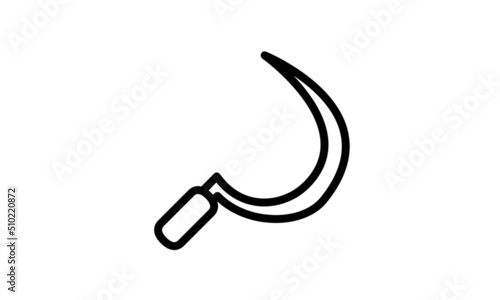 sickle vector icon minimalist design out line style with white background