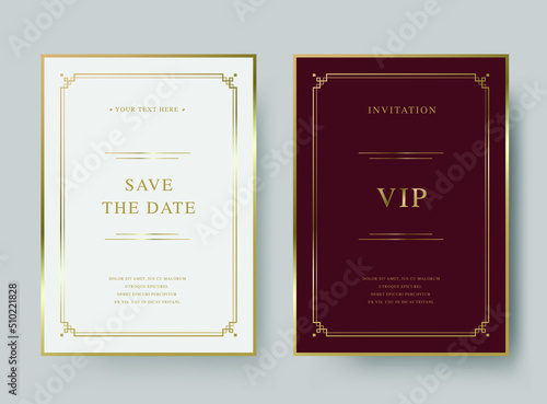 Luxury vintage eastern golden vector invitation card template 