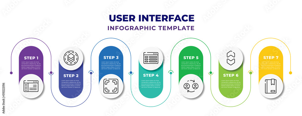 user interface infographic design template with sidebar, layer button ...