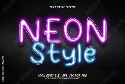 Glow Neon Style Editable Text Effect
