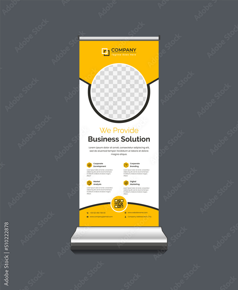 Corporate Business Roll Up Banner or Vertical XStand Banner Design