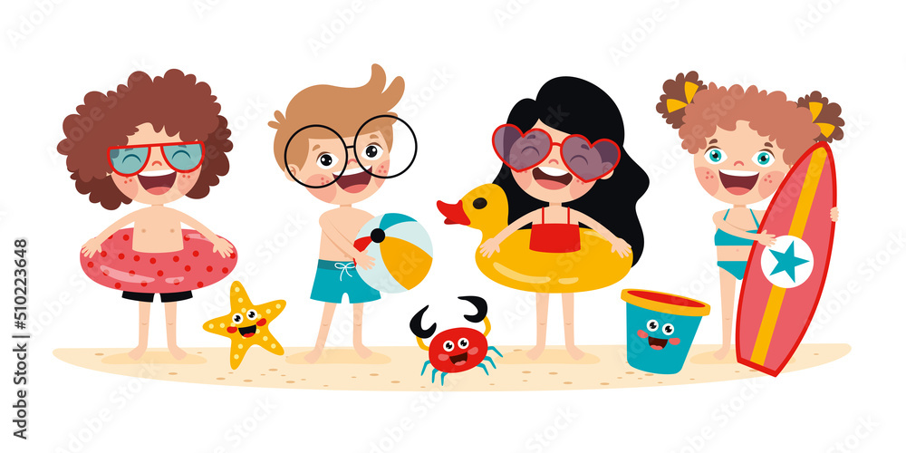 Summer Holiday With Cartoon Kids Summer Holiday With Cartoon Kids