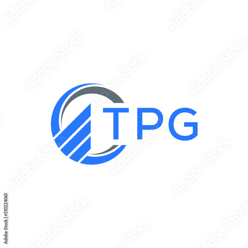 Fototapeta Naklejka Na Ścianę i Meble -  TPG Flat accounting logo design on white  background. TPG creative initials Growth graph letter logo concept. TPG business finance logo design.