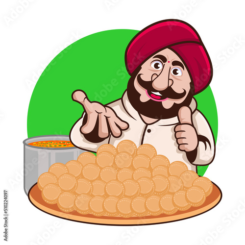 The seller of Pani puri, one of the specialties of India