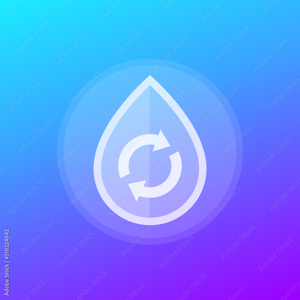 reuse water vector icon with a drop reuse water vector icon with a drop