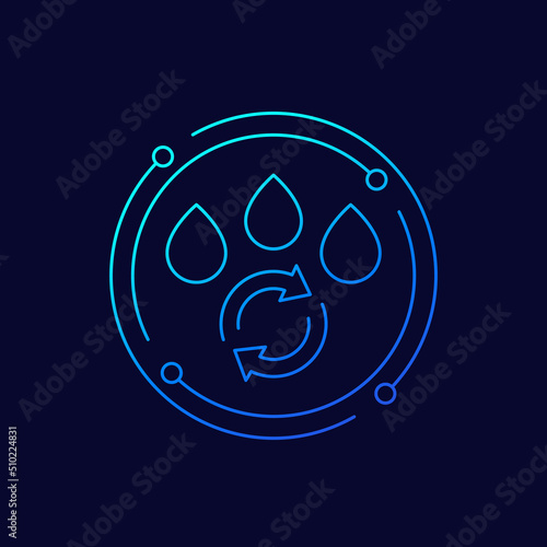 reuse water icon, line vector