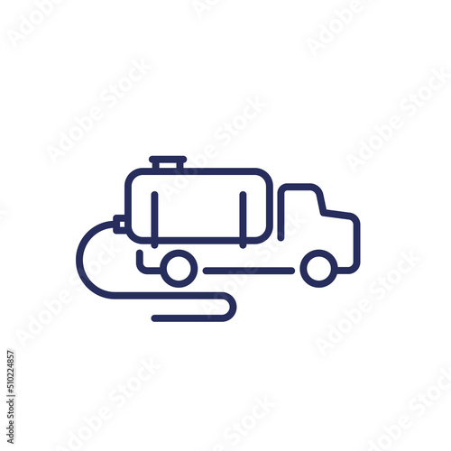 vacuum truck line icon on white
