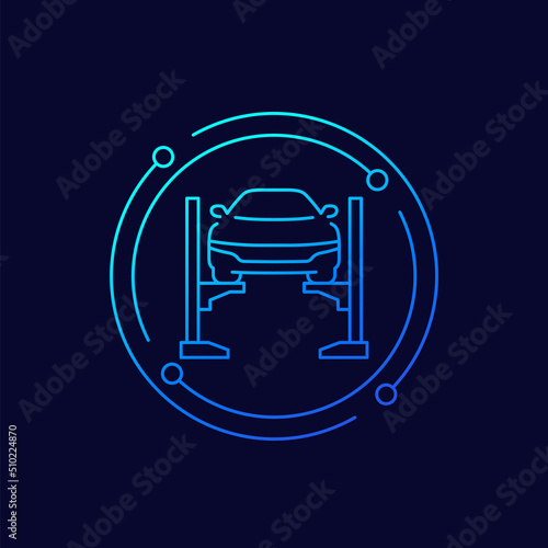 car lift, hoist icon, linear design