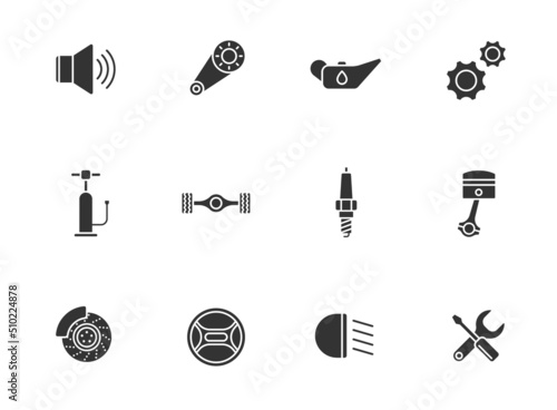 car service glyph icons isolated on white background. car service glyph icon set for web, mobile apps, ui design, print polygraphy and promo advertising business