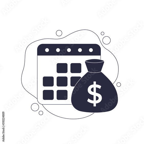 deposit period vector illustration with money and a calendar