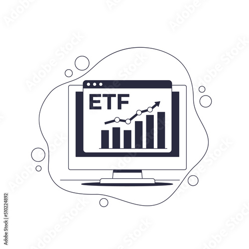 ETF, exchange traded fund vector illustration
