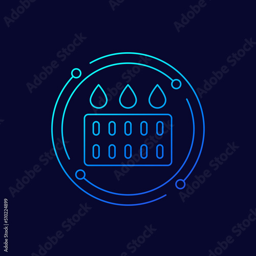 drain or drainage icon, linear design