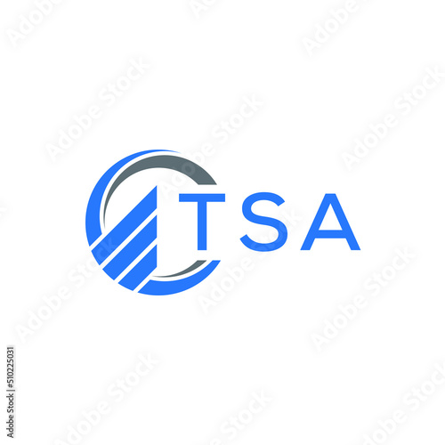 TSA Flat accounting logo design on white background. TSA creative initials Growth graph letter logo concept. TSA business finance logo design.