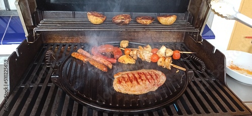 grilled meat on the grill