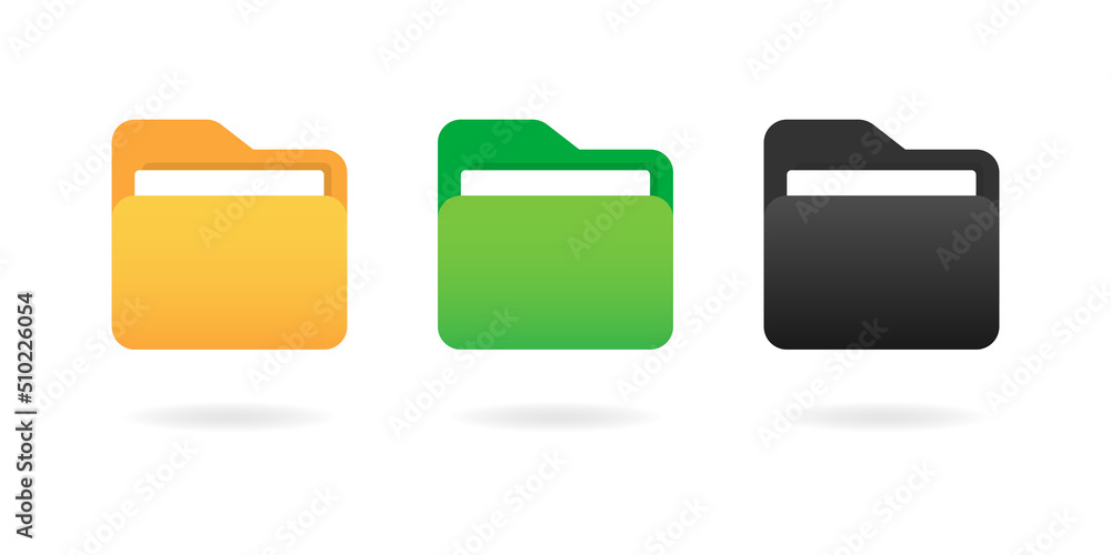 Computer folder icon in flat style. Document archive vector illustration on isolated background. Portfolio sign business concept. - obrazy, fototapety, plakaty 