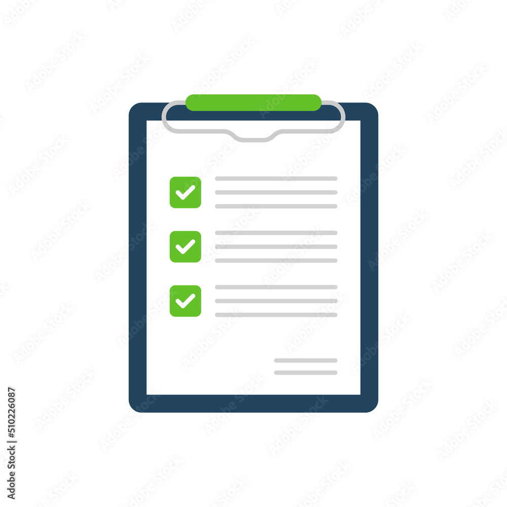 Contract document icon in flat style. Report vector illustration on isolated background. Checklist paper sheet sign business concept. Contract document icon in flat style. Report vector illustration on isolated background. Checklist paper sheet sign business concept.