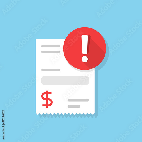 Fail payment icon in flat style. Declined money vector illustration on isolated background. Rejected pay sign business concept.