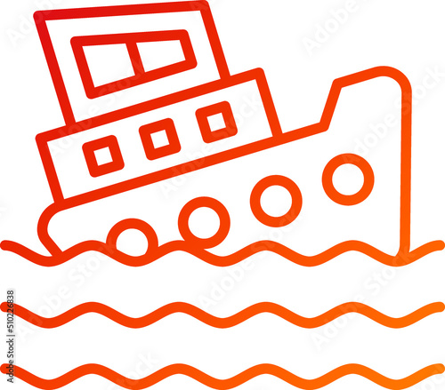 Boat Sink Icon Style
