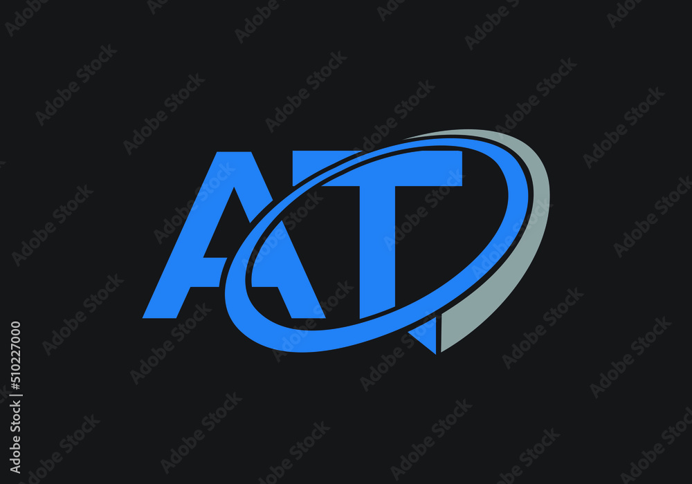 this is a creative letter AT logo design this is a creative letter AT logo design